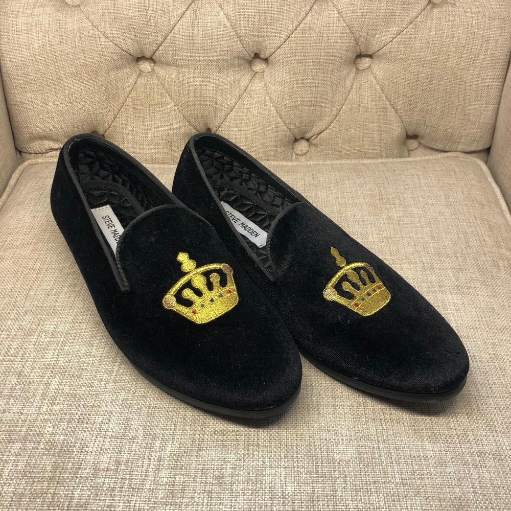 Steve Madden Loafer Coronet 7.5 Black Velvet Shoes